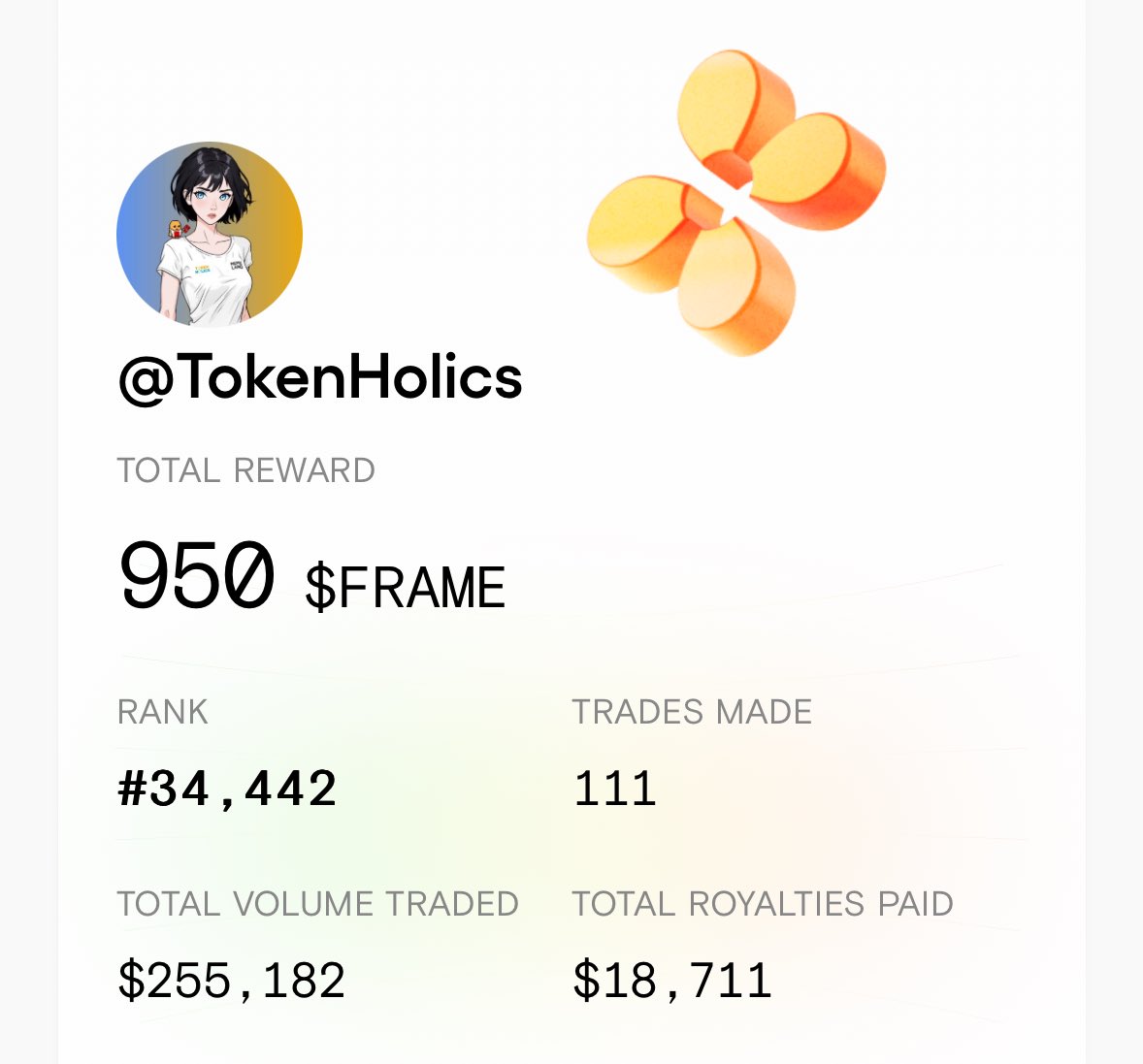 TokenHolics's tweet image. $Frame 🪙

@frame_xyz #frame