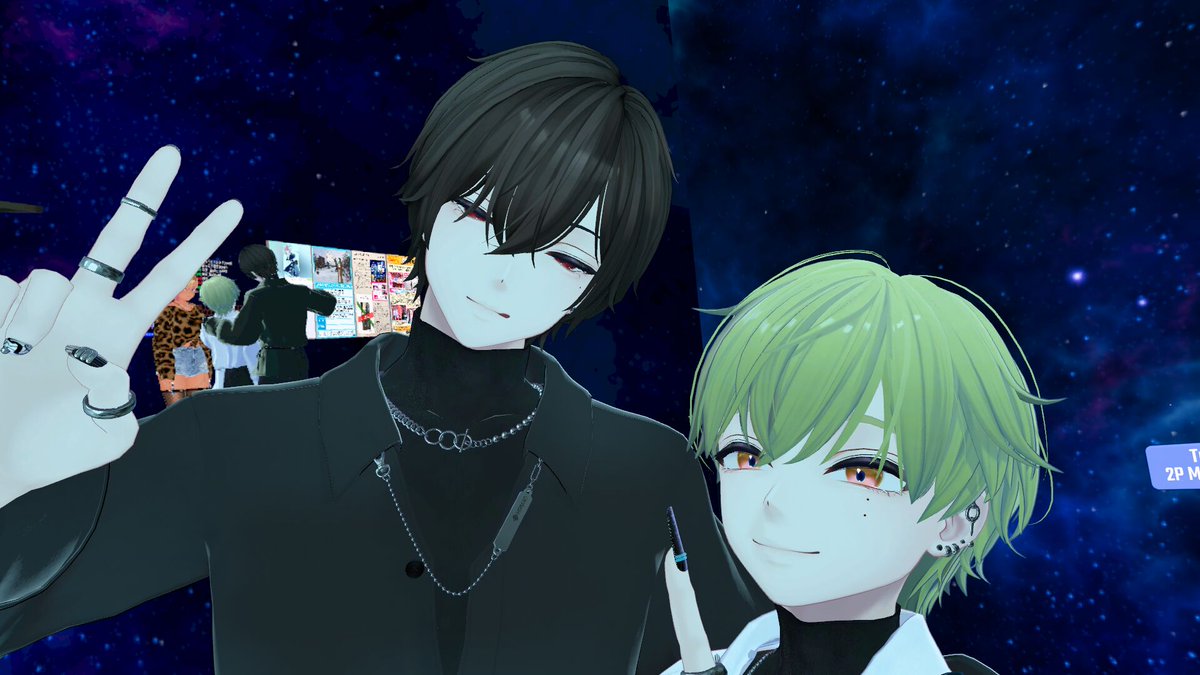 MattariFriend's tweet image. かにちーずさんの狛乃くんとツーショ～
めっちゃよかった！顔が良い……
最近つよつよ狛乃くん増えてきて嬉しい
#VRChat #VRV #狛乃