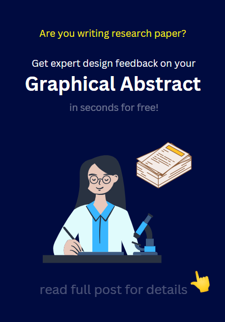 Dear Researchers, One more exciting announcement to make before this year ends. A new year gift for science researchers. What if you can get expert design feedback on Graphical Abstract of your research paper? within seconds! fo free! My super talented programmer friend…