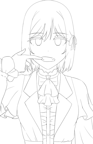 今お出しできる精一杯の三船栞子の線画 