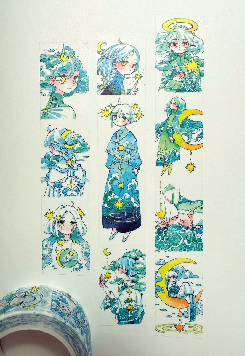 「Moon drop washi tape 」|maru @ kawaiikon 832のイラスト