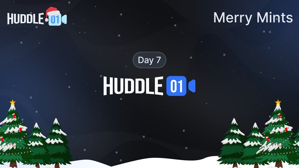 huddle01com's tweet photo. βTis the season of #MerryMinting βοΈβ¨
Day 7 Quest powered by @huddle01com is now live on the #MerryMints Holiday Calendar.
π½ Download the Huddle01 GCal Add-on: https://t.co/zeCY5JHhm0
π₯ Schedule your first video meet powered by Huddle01 straight via your @googlecalendar
5 lucky winners claim 50USDC Pool Prize πΈ
π Get Started: https://t.co/TPQmlRduXw