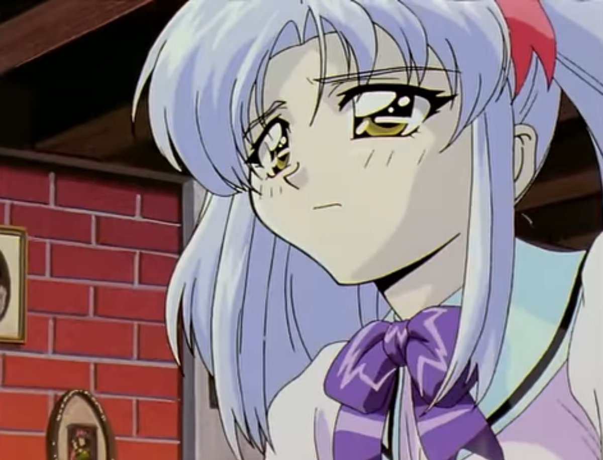 hoshino ruri 1girl solo yellow eyes 1990s (style) twintails retro artstyle bow  illustration images