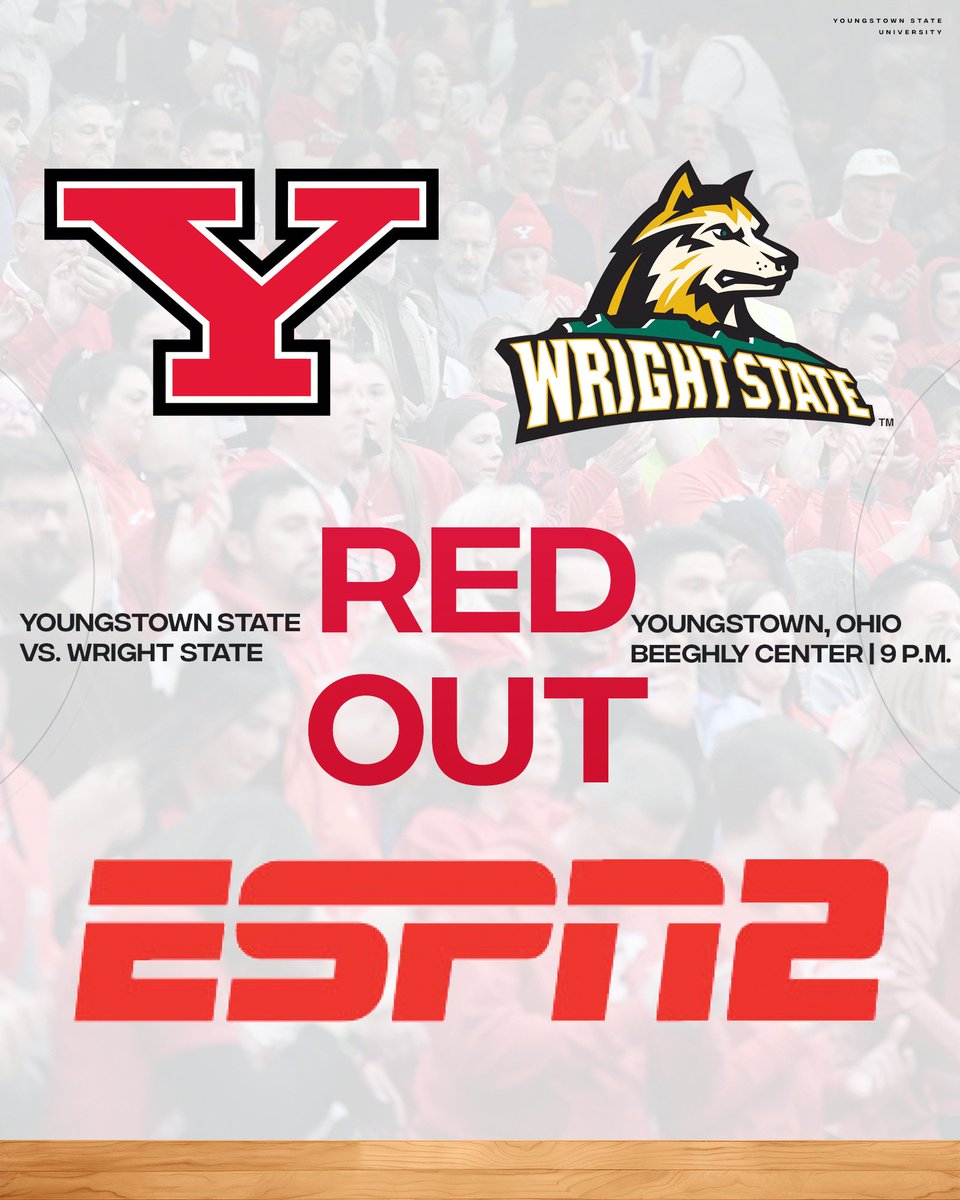 YSU Men's Basketball (@ysumenshoops) on Twitter photo Penguins-Raiders Selected for ESPN2
🐧 ✖️ 🐶 = 🔴 Out
 
📅  Jan. 12, 2024
⏲️ 9 p.m. 
📍  Youngstown, Ohio
🏟️ Beeghly Center
📺 ESPN2
🎧 570 WKBN
🔗: tinyurl.com/ym4e4oqj
#GoGuins | #HLMBB Penguins-Raiders Selected for ESPN2
🐧 ✖️ 🐶 = 🔴 Out
 
📅  Jan. 12, 2024
⏲️ 9 p.m. 
📍  Youngstown, Ohio
🏟️ Beeghly Center
📺 ESPN2
🎧 570 WKBN
🔗: tinyurl.com/ym4e4oqj
#GoGuins | #HLMBB