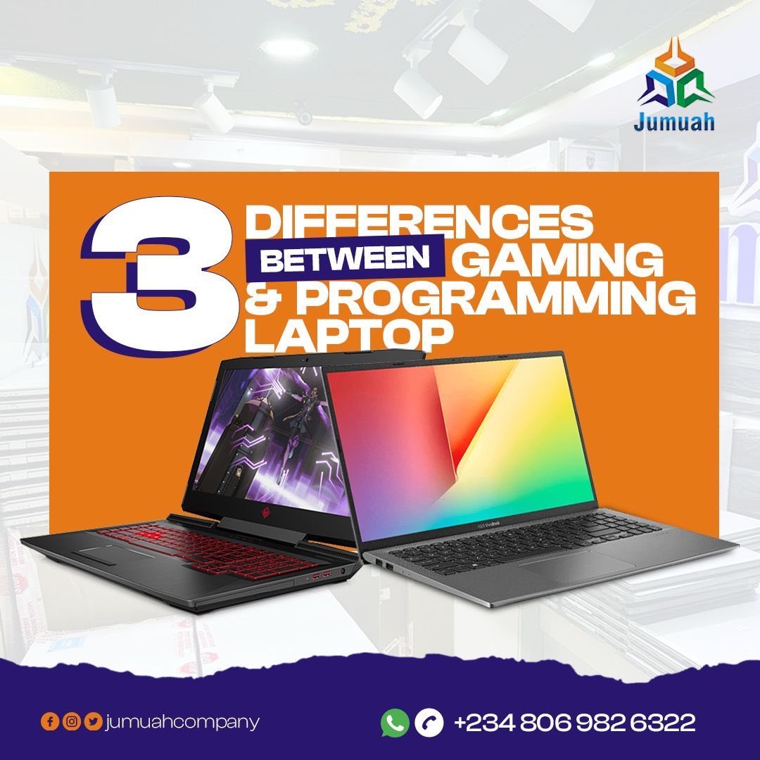 JumuahC's tweet image. Here Are 3 Differences Between Gaming & Programming Laptops 👇
#programminglaptops #laptopsforsale #laptops #gaminglaptops
rb.gy/v4rvux