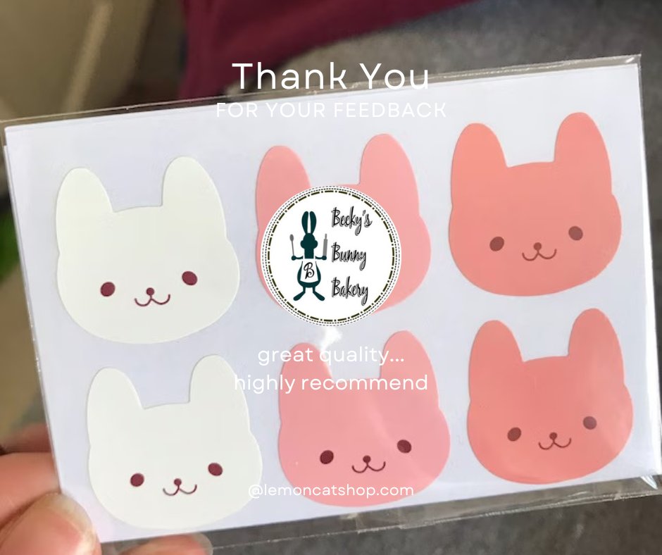 Customer review
etsy.com/uk/shop/LemonC…
#productreview #review #product #products #productphotography #feedback #reviews #diy #crafts #packaging #party #favours #giftwrapping #babyshower #easter #bunny #rabbit #sealstickers #labelstickers