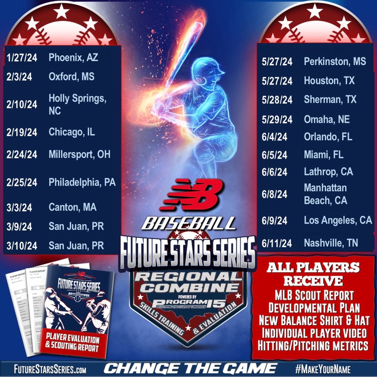 🚨 Regional Combine Schedule 🚨 We hit the road starting in Phoenix on Jan. 27 to see who will move on to the national stage at Vanderbilt this summer. Registration/Invite info ➡️ buff.ly/3Jjmtns @NB_Baseball #WeGotNow