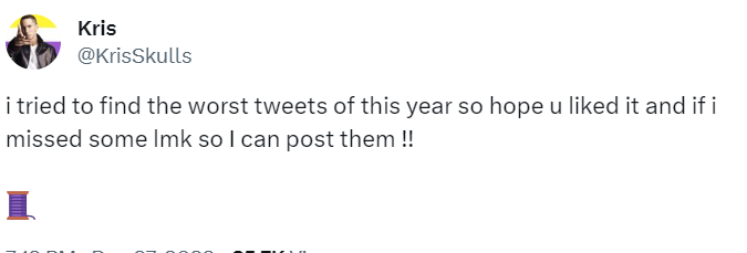 LogansTwitr's tweet photo. @KrisSkulls I found a bad tweet! made by this person https://t.co/DmU56dfAP6