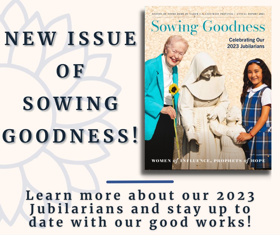 SNDdeN_EastWest's tweet photo. Have you read our latest magazine yet?
Check out the digital copy of #SowingGoodness, full of uplifting stories and beautiful images of our Sisters and their many ministries: https://t.co/FNTgCSO1b4
#catholictwitter #MakingKnownGodsGoodness https://t.co/7rnfsDkiZ0