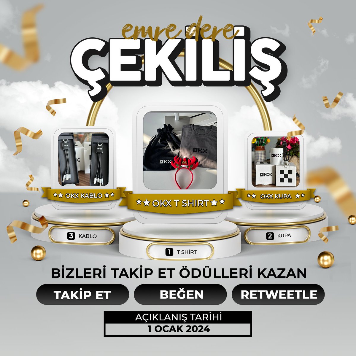 #OKX'ten Takipçilerime Özel Hediyeler🎁🚀

1 Kişiye OKX T Shirt.
3 Kişiye OKX Kupa.
3 Kişiye OKX Kablo.

✅ Beni ve @OKXTurkce takip edin.
✅ Bu gönderiyi RT edip beğenin.
✅ Emre Dere Referansı ile OKX e Kayıt ol.

OKX Referansımız : okx.com/join/60902134