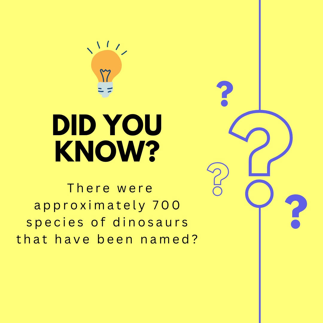 LearnwithOJO's tweet photo. Did you know that there were approximately 700 species of dinosaurs that have been named? 🦖🦕

From the mighty Tyrannosaurus Rex to the gentle giants like Brachiosaurus, the prehistoric world was a kaleidoscope of fascinating creatures that once roamed our Earth. 🌏✨

#FunFacts https://t.co/bK9WFklgKX
