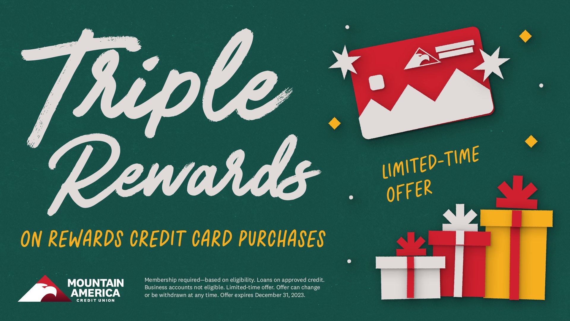 Mountain America CU on X: &ldquo;&lsquo;Tis the season—earn 3x points on all 