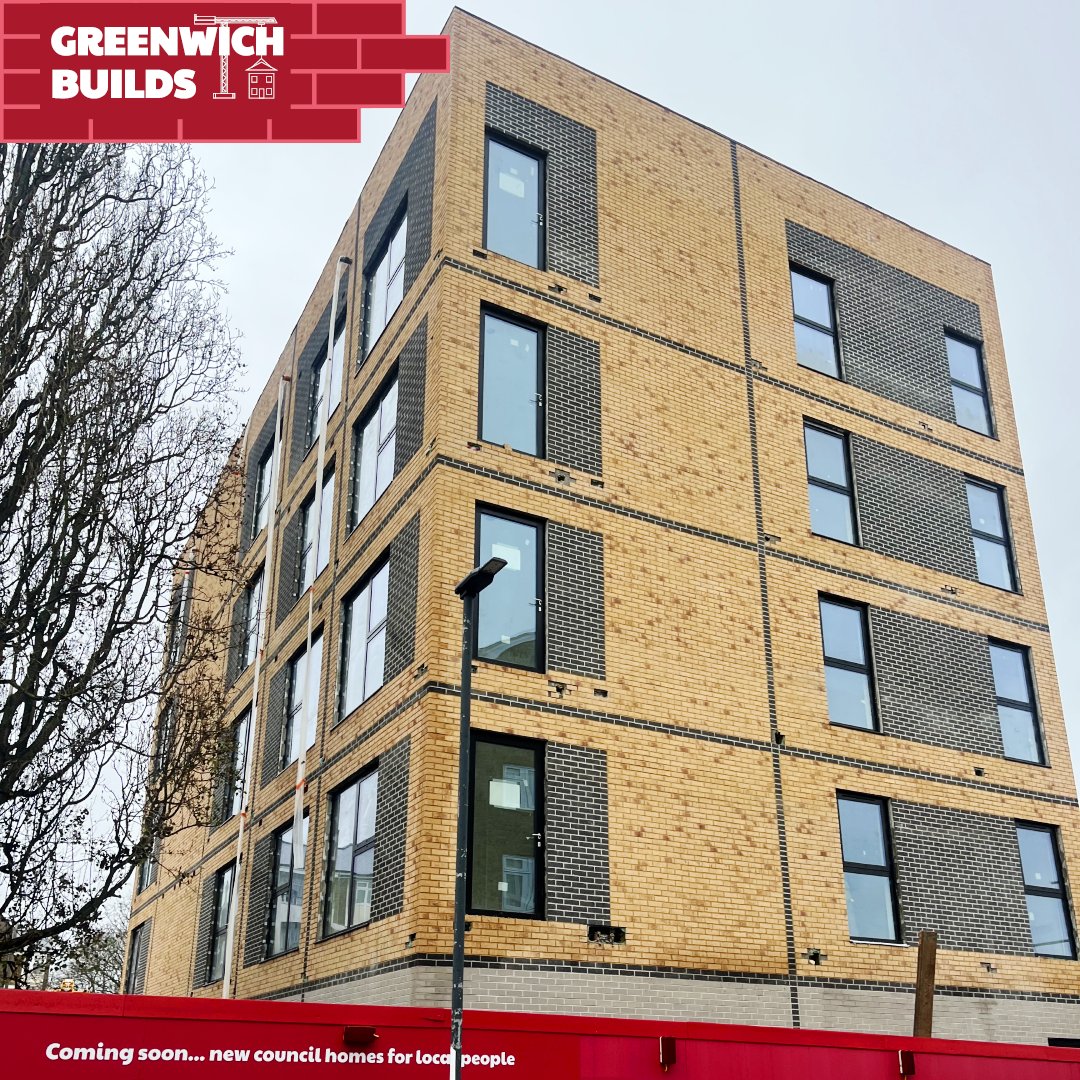 🏗️ These new zero carbon council homes in Plumstead have had their scaffolding removed, ready for completion in the new year! 🏡 In total we're creating 1,750 new #GreenwichBuilds council homes for people on the housing register.