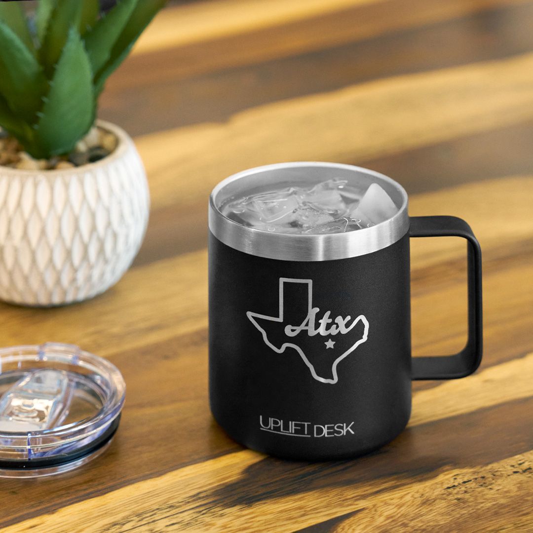 Keep coffee hot and libations cold with the 12 oz UPLIFT Desk Insulated Mug. Designed for lasting temperature retention, this double-wall, vacuum-insulated mug ensures beverages stay at the perfect temperature, making it ideal for any part of your day. buff.ly/3RJPNJ7