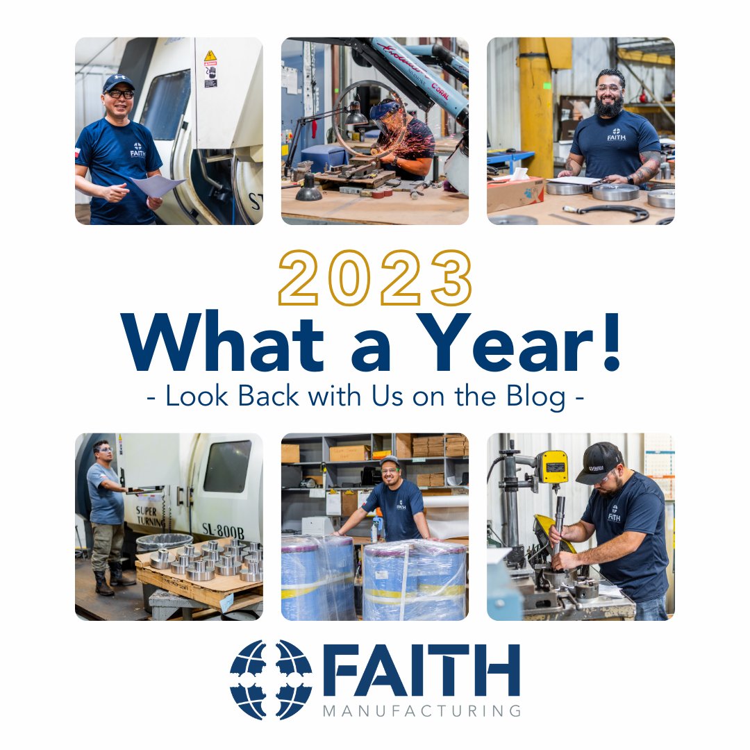 FaithMFG's tweet photo. As we bid farewell to 2023, we took time to reflect on the past year in our latest blog post. Through the trials and triumphs, we are grateful for our team and their dedication to our #precisionmachining customers.

💻Look back at 2023 with us at https://t.co/IctOHbn61X! https://t.co/5qKemhv2j5