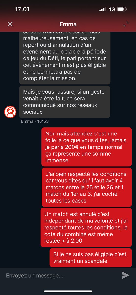 _sidgoat's tweet photo. @Betclic donc un match annulé fait perdre l’éligibilité de mon pari ??? Je m’assieds sur 200€ ?? https://t.co/Omiu3T2K5B