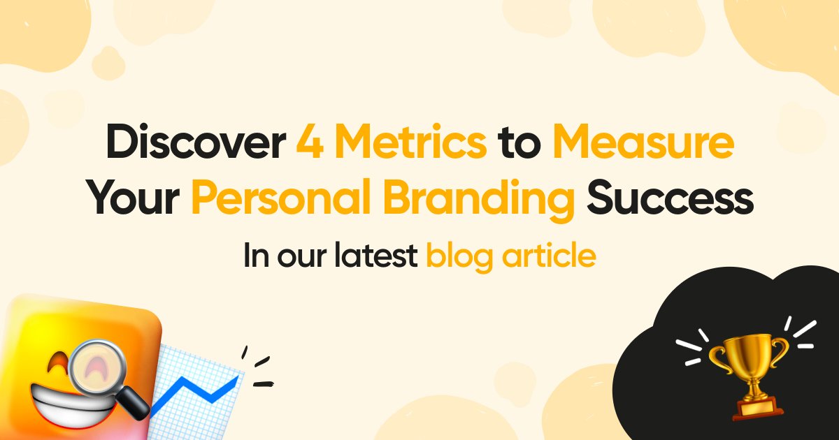 Elevating your #personalbrand is a continuous journey! 🏃‍♀️ 
Struggling to pinpoint #metrics for success? Check out our #blog for insights on 4 key metrics to measure your personal #brand impact 📊 
Access the #blogarticle here 👉 bit.ly/48dZ6aa