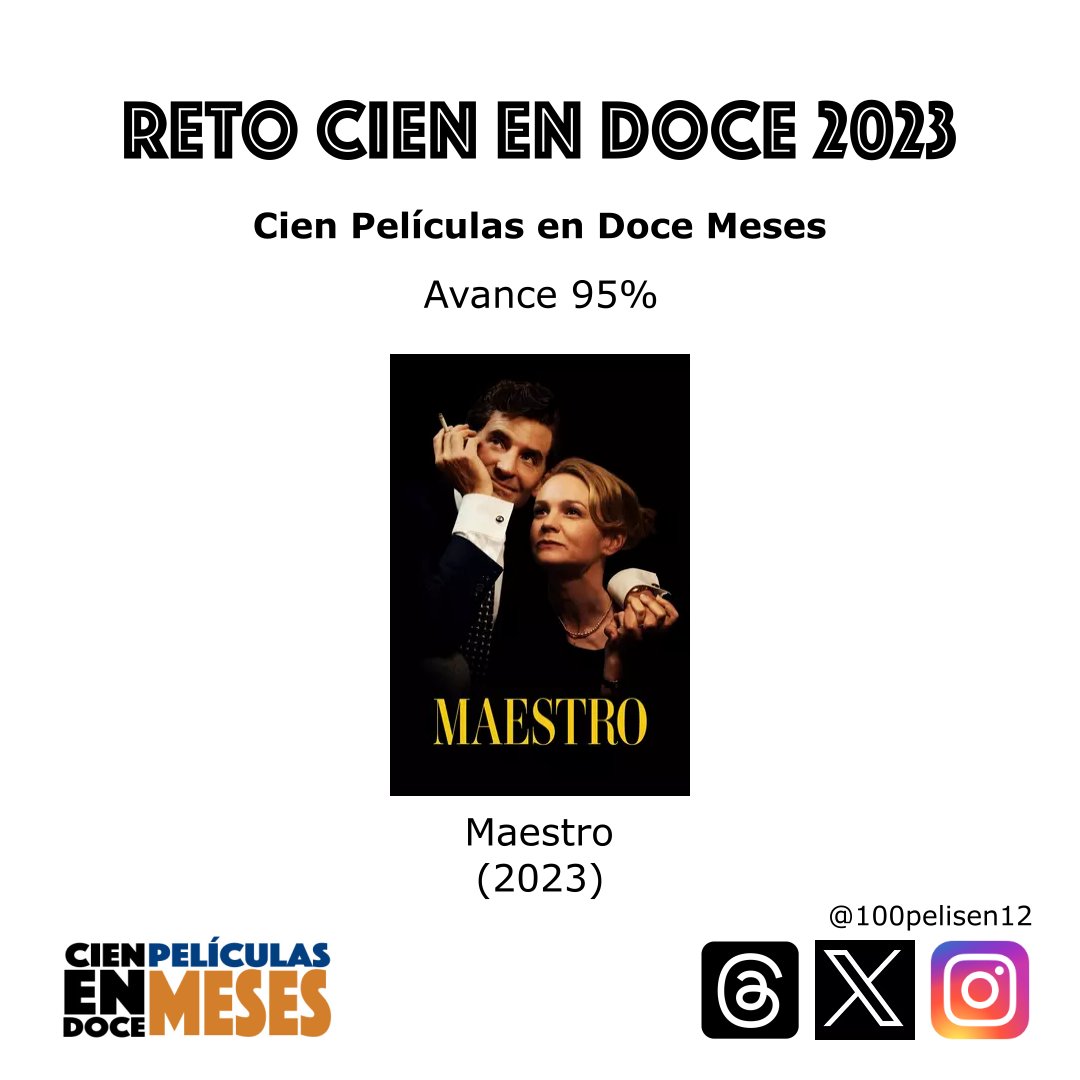 100PelisEn12's tweet photo. Al mejor estilo de las biografías recientes, la pelicula muestra un amor a los detalles de producción, a una cinematografía clásica y una actuación excepcional. Una historia más enfocada en la persona y su relación familiar que en su legendario arte. Maestro (2023) https://t.co/JqysaMgE2Z