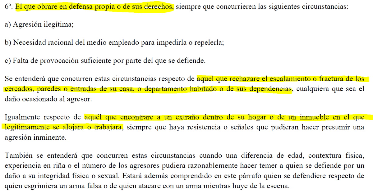 diebarcelo's tweet image. Artículo 344 del nuevo proyecto de ley de Milei:
NO SERÁ PUNIBLE quien se defienda de alguien que entre o intente entrar violentamente a tu casa.

Felizmente, el derecho de propiedad empieza a ser algo real otra vez.