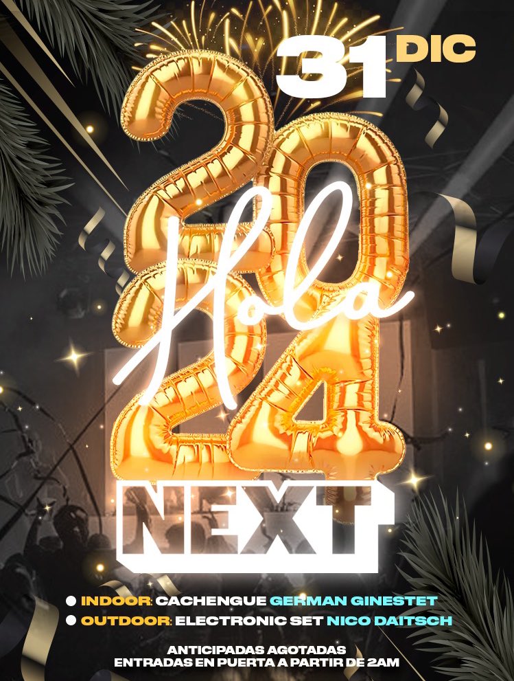 HOLA 2024 ~ #NewYear

Recibimos el nuevo año de FIESTA en #Next

#Guatraché #LaPampa