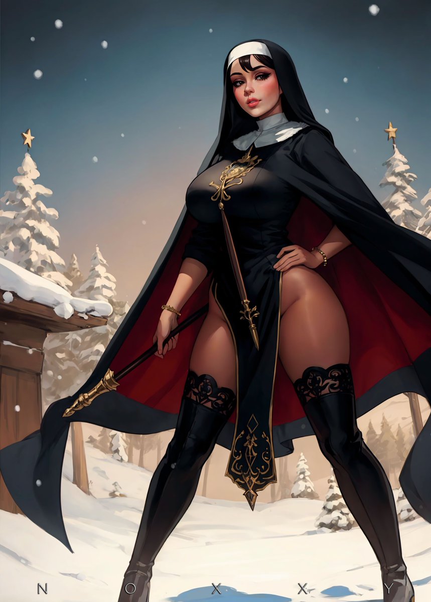 NoxxyAI's tweet photo. #digitalart #Christmas #Xmas #nun https://t.co/QKxQjRNJP7