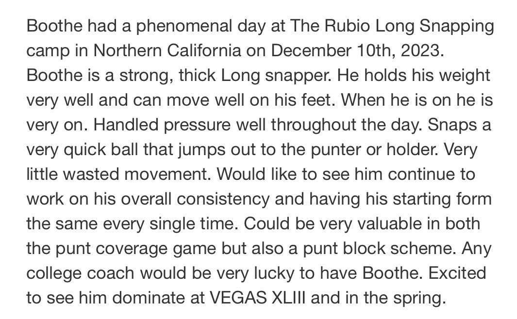 Boothe_Larkin's tweet photo. 🚨!JUCO Long Snapper Available!🚨
-Open to PWO
Thank you @TheChrisRubio for the great write up! https://t.co/PkBaTc9ImL