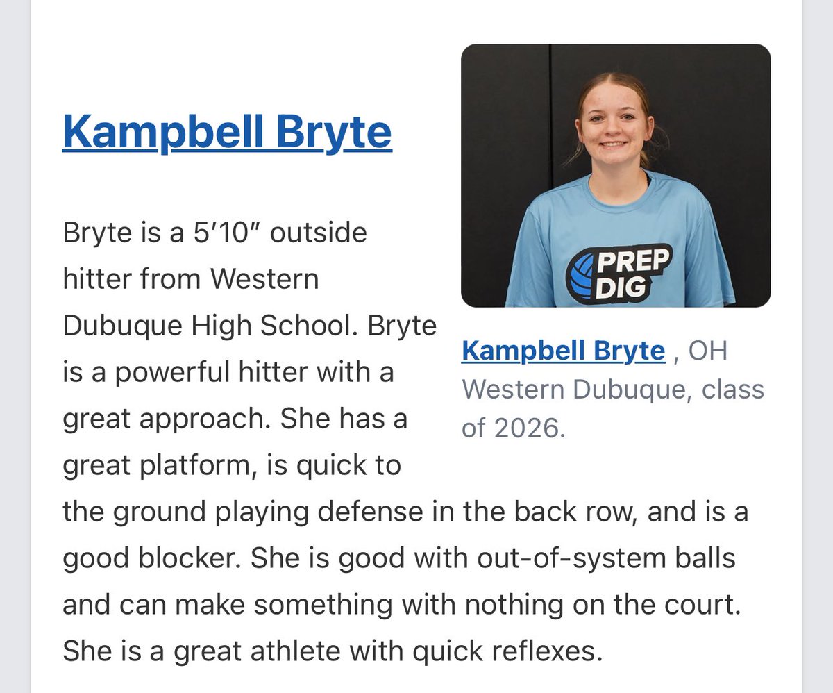 KampbellBryte's tweet photo. Thank you @PrepDigBecky for the coverage at Top 250 Expo! @PrepDigIA @PrepDigChris @ClubIowa https://t.co/Wh3W7aC88n
