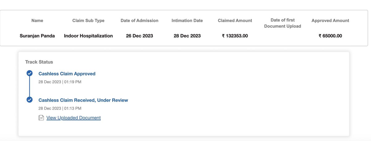 Nabasri's tweet photo. @careinsuranceIN This is really frustrating, I'll suggest everyone not to take #carehealthinsurance. I have got pre-approval of 99k, while billing they sanctioned 65k &amp; said approval of 99k is a mistake &amp; we can't do anything.
I have paid 67k from my pocket. https://t.co/8f2tTuPB4E