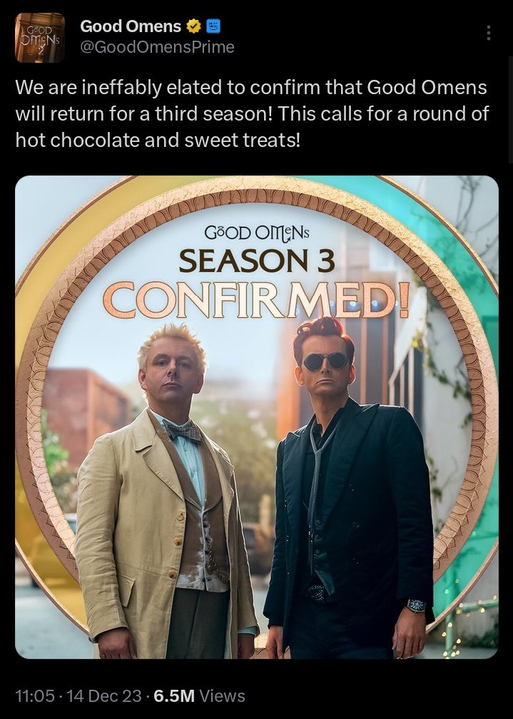 good omens comfort tweet media