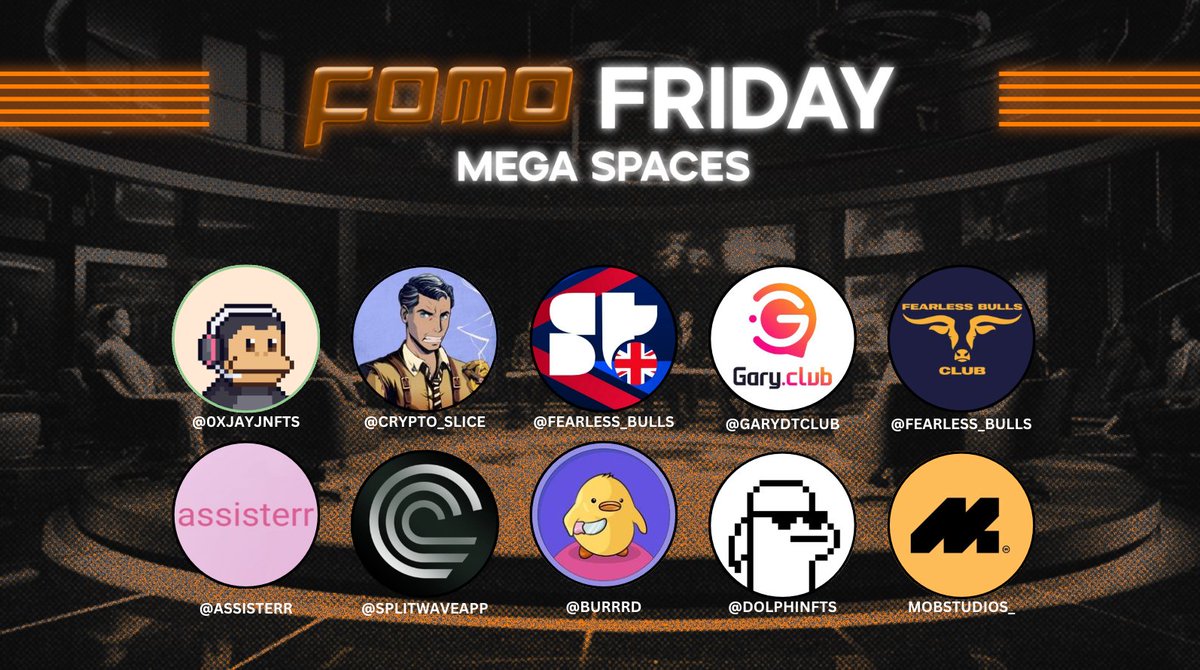 fomo_magazine's tweet image. 🚨 THE LAST FOMO FRIDAY OF 2023 🚨

2PM UTC

@SuperteamUK EDITION 🇬🇧🏃‍♂️💨

Also the meme coin game with @BURRRD and the latest in the NFT ecosystem with @dolphinfts 😱  

REMINDERS BELLOW 👇