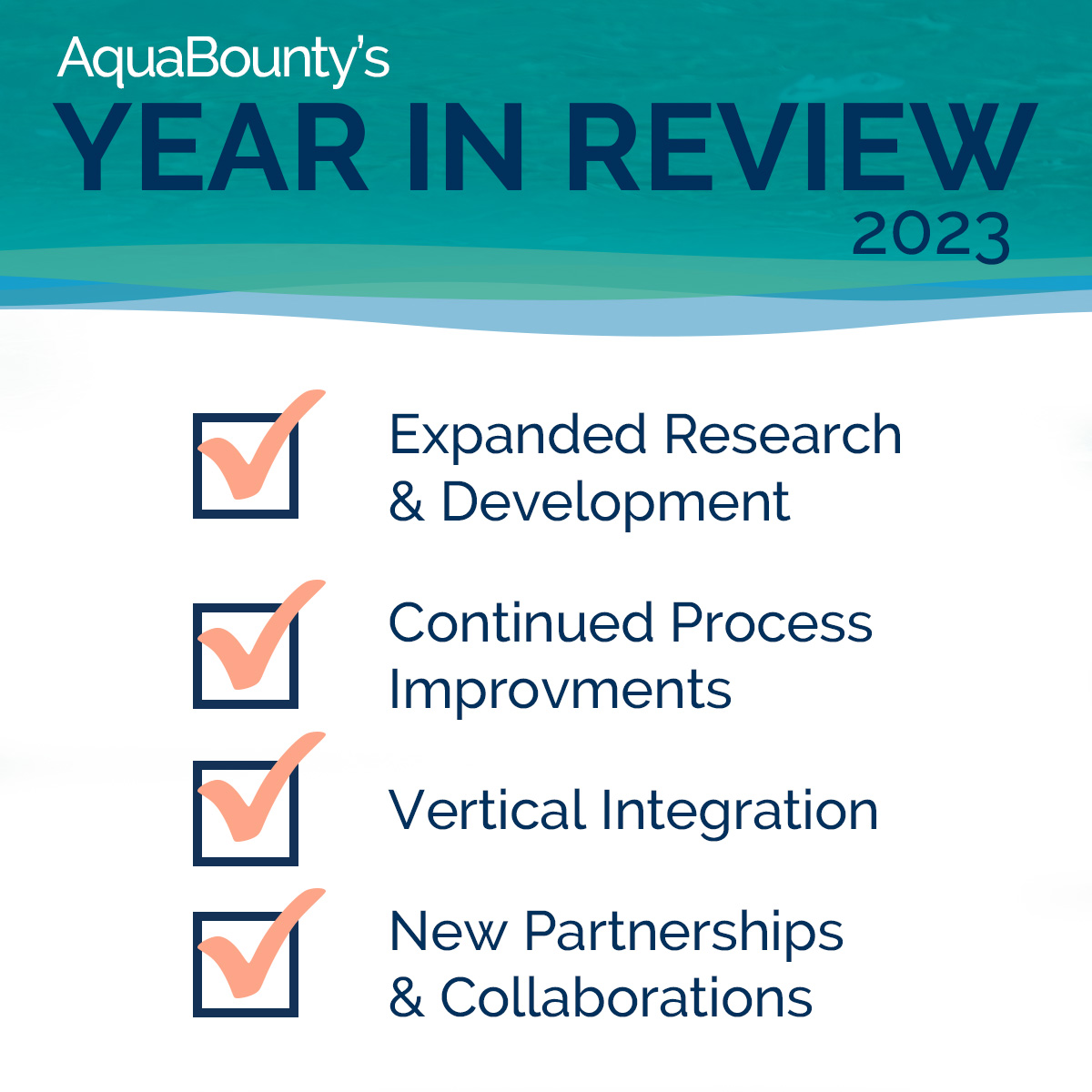 Expanded focus on #RandD, continuous process improvement, #VerticalIntegration and new partnerships made 2023 a successful, productive year for #AquaBounty. We look forward to continued success in 2024!