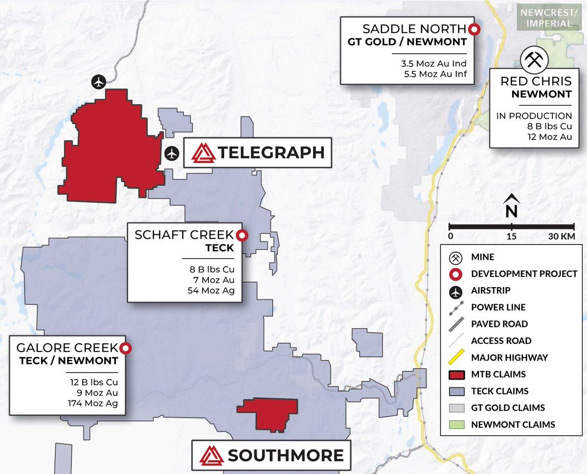 MTBMetals's tweet image. The first #drillprogram at the Telegraph project reveals 107m of 0.38% CuEq. This is in the same region as 4 world class deposits: Schaft Creek, Galore, Saddle North and the Red Chris 🔗 bit.ly/47Uswd2

🇨🇦 $MTB 🇺🇸 $MBYMF #miningnews #bcmining #miningstocks #miningstocks