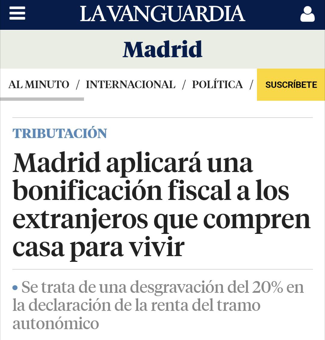 Dani_AyusoVk's tweet photo. Esto supone que ricos extranjeros que compren una vivienda de 300.000€ en Madrid recibirán, gracias a Ayuso, hasta 60.000€ de dinero público.

Mientras los demás sufrimos para pagar la hipoteca o alquiler y el 85% de jóvenes no se pueden emancipar.

https://t.co/C74eGEZhaO https://t.co/JOnM5rGbc4