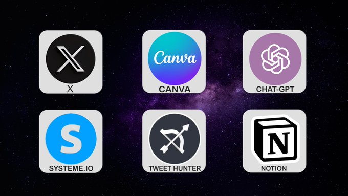 1️⃣ Twitter es GRATIS
2️⃣ System io es GRATIS
3️⃣ ChatGPT es GRATIS
4️⃣ Canva es GRATIS
5️⃣Notion es GRATIS
6️⃣TweetHunter es GRATIS

Mi negocio me reporta +5000€/mes

Sin necesidad de empleador o jefe

Sólo utilizo estas 6 herramientas esenciales⬇️