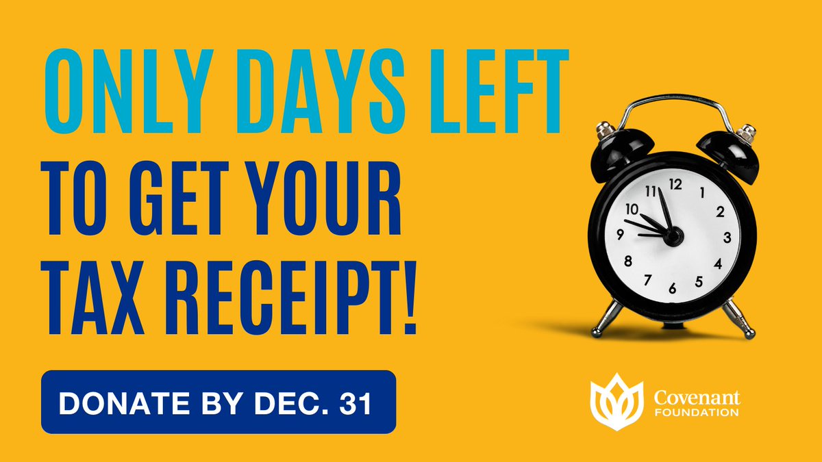 Only a few days left to lock in your 2023 tax receipt with a donation to our foundation! Support care in your community – please give today: canadahelps.org/en/dn/97035  

#YegHealth #YegHospitals #ABHealth #ABHospitals #TaxReceipt #CovenantFoundation #HealthCare