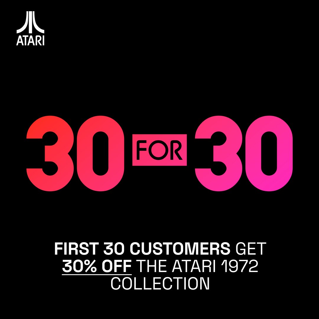 atari's tweet photo. Save now on the classic Atari 1972 apparel collection. 
1️⃣ 9️⃣ 7️⃣ 2️⃣ 
You don't want to miss this. 

https://t.co/dUkMrLaPkA https://t.co/wii9xWyJsB