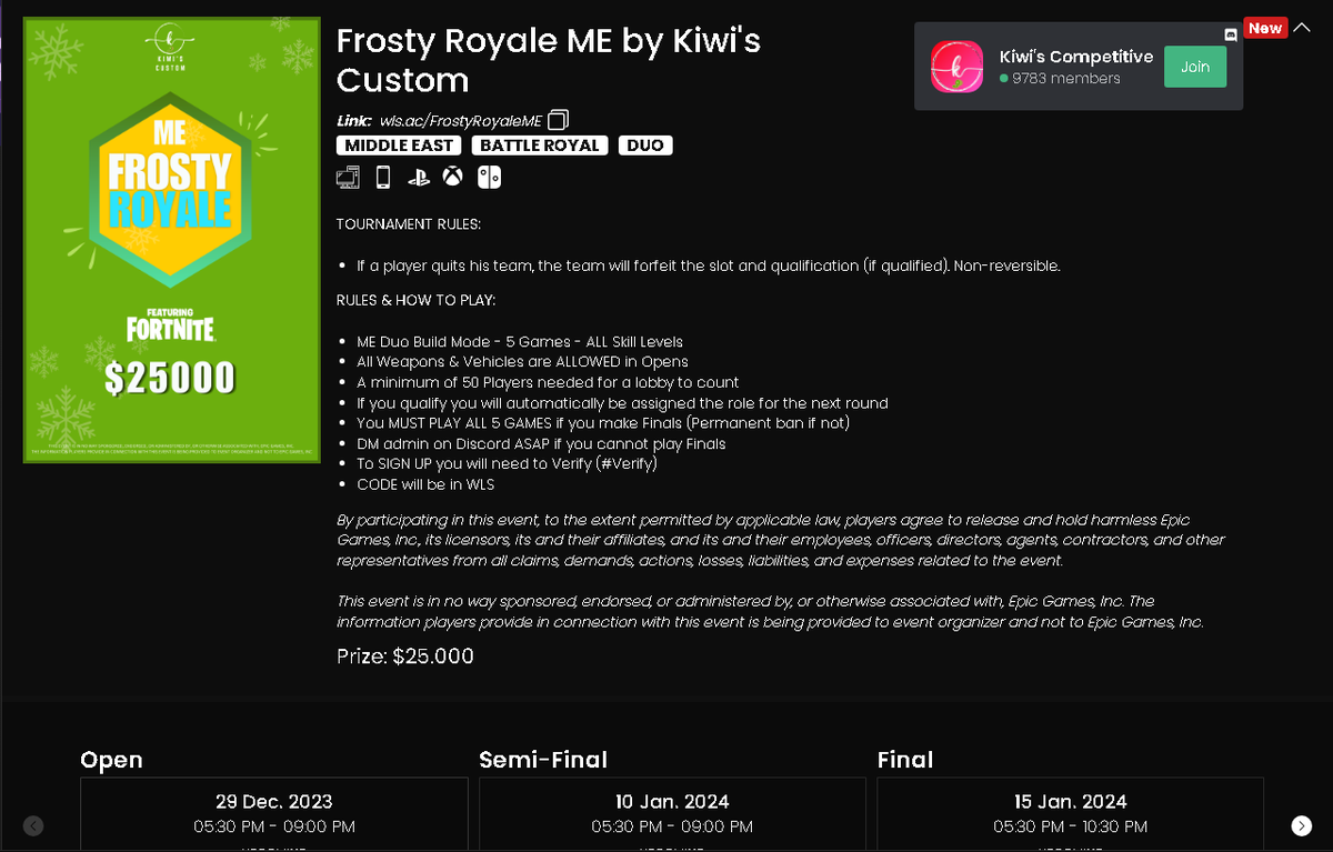 LFD For 25k Cup tomorrow