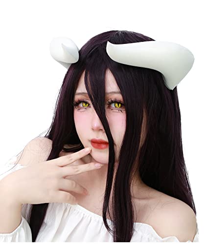 Bellanymeria's tweet photo. Aww I just got a C-ZOFEK Overlord Albedo Cosplay Costume Wig Purple mix Black Hair/Horns Clip (Horns) - Horns from jinotek from Throne! Thank you so much🥰❤️ https://t.co/jNpIpq4bHT #Wishlist #Throne https://t.co/lGYKmH7ZY7
