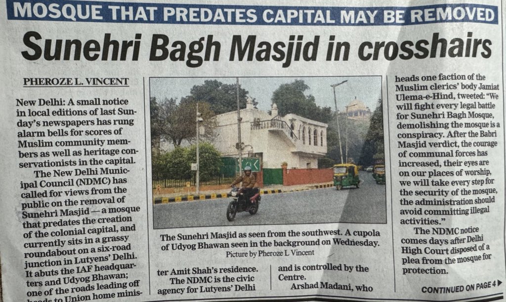 advsanjoy's tweet photo. Hazrat Mohani who coined “Inquilab Zindabad” &amp; was behind the Purna Swaraj slogan of Congress in 1930 as a member of the Constituent Assembly stayed at the historic Sunheri Masjid which Govt now wants removed!  He refused TA-DA saying “I didnt fight for freedom to ask for money” https://t.co/IQWqsIC7O2