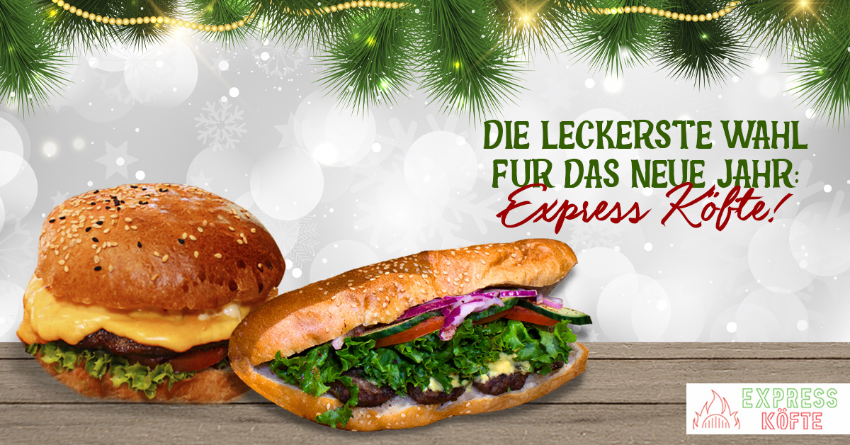 Wir sind bereit für das neue Jahr mit unseren legendären Geschmacksrichtungen! 🎄Was ist mit Ihnen? ❄️ 

#ExpressKöfteBerlin #Köfte #burger #kantstraße