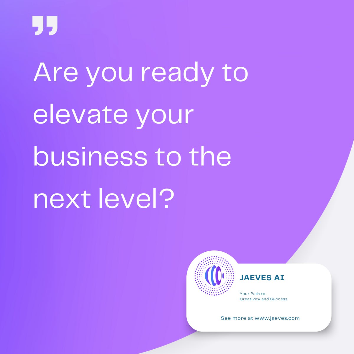 🚀 Unveiling JaevesAI 2.0 (Beta)! Transform your creativity with enhanced content creation, advanced imaging, speech tools, code assistance, and more. Explore the future of AI: app.jaeves.com 

#JaevesAI #CreativityUnleashed