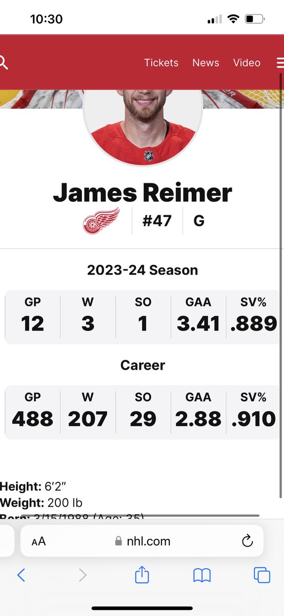 Tighemyshoe's tweet photo. @DetroitRedWings Let’s take a look at Lalonde giving Reimer the start……... Terminate this man’s contract, My 4 year old cousin can make better saves than this bum. How do you win games when his GAA is 3.41……………. https://t.co/ct9ozDLT8v