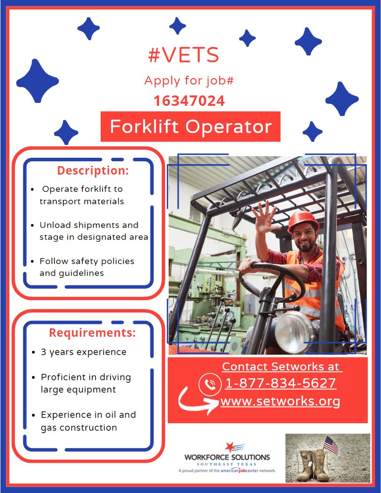 #VETS Apply for job #16347024. Contact SETWORKS at 1-877-834-5627 or setworks.org for assistance!