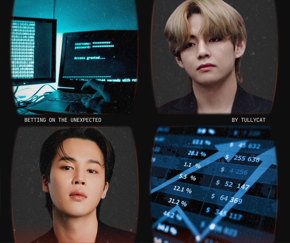 tullycat_'s tweet photo. betting on the unexpected
- vmin, 51k
- explicit, complete
- heist, found family, some angst with a happy ending
- written for @kficbigbang 
- lovely moodboard by strangecobwebs, my artist!
https://t.co/RWTZCDzD0M https://t.co/jcfMJykVgP