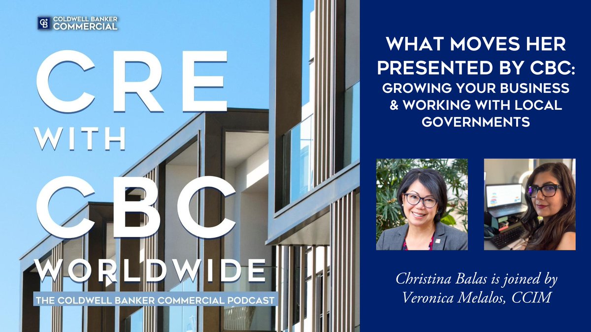 Presented by #WhatMovesHer, this episode of the #CBCworldwide podcast was hosted by Veronica Melalos, CCIM and explored how women in commercial real estate can grow their business by working with local governments. bit.ly/3tiXfSj