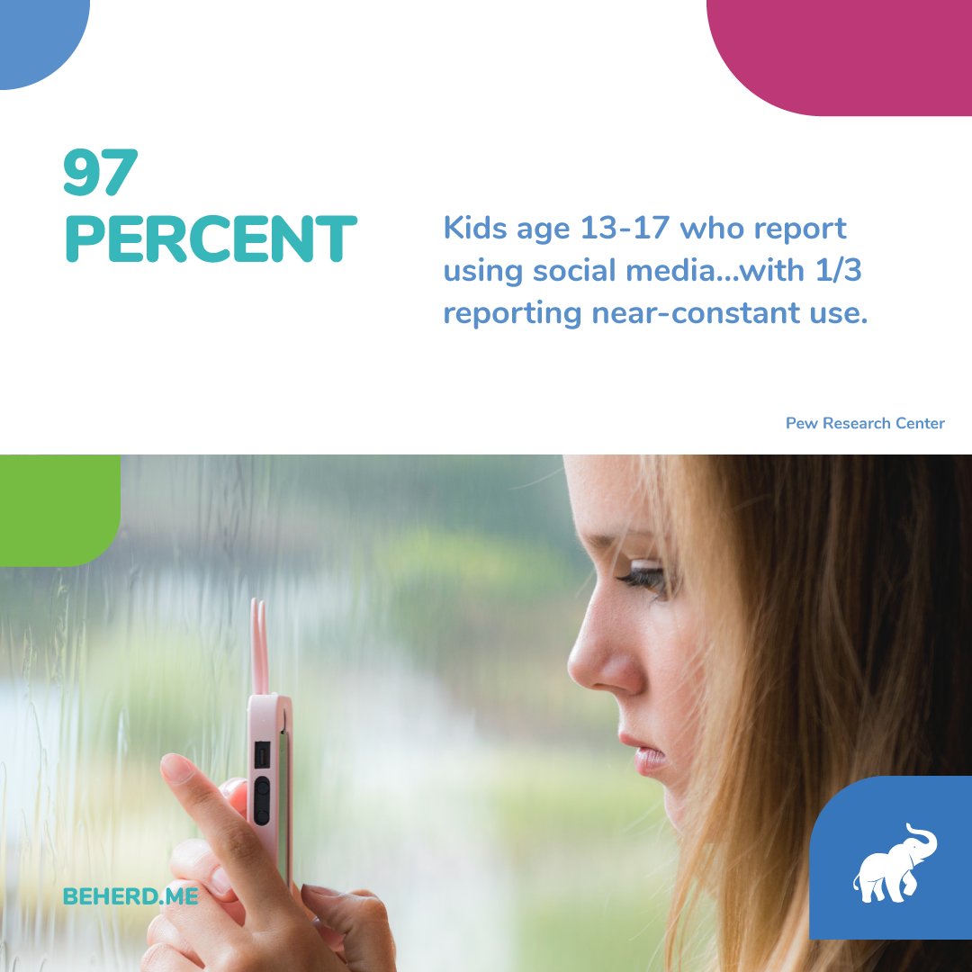 beherdapp's tweet photo. Want to feel better? Plug in less. Connect more...and with greater purpose. #beherd #teenwellness #mentalhealth
Pew Research Center Study: https://t.co/rQUXs3gcZc https://t.co/3myDnv6cj1