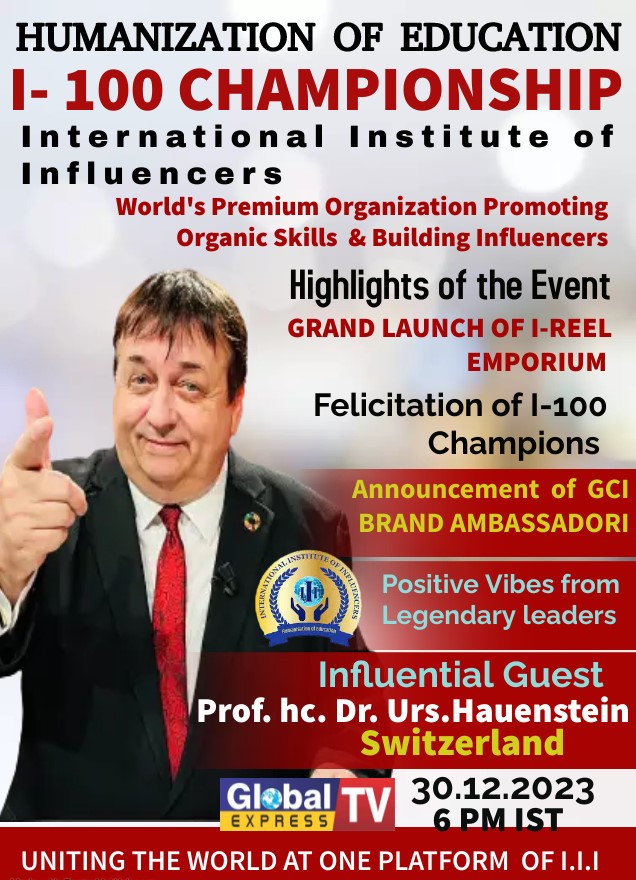 UrsHauenstein's tweet photo. Honoured to be invited for the Transformation launch, THE event for HUMANIZATION OF EDUCATION.
Ready to Welcome NEW YEAR 2024 with POWER PACKED LEGENDARY INFLUENCERS!
#UrsHauenstein@urshauenstein
#internationalinstituteofinfluencers #drshamahussain #humanizationofeducation https://t.co/JzE7zeq1XK