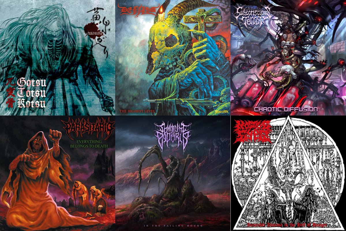 motch1219's tweet image. 日本のデスメタル
2023年度の6選🏴‍☠️

黄泉ガヘリ / #兀突骨

THE HIGHEST LEVEL /
#DEFILED

CHAOTIC DIFFUSION /
#SUBCONSCIOUSTERROR

EVERYTHING BELONGS TO
DEATH / #PARASITARIO

In The Failing Hours /
#SomniumdeLycoris

Incurable Disease in the Hell 
of Hunger / #HOSTILEEYES