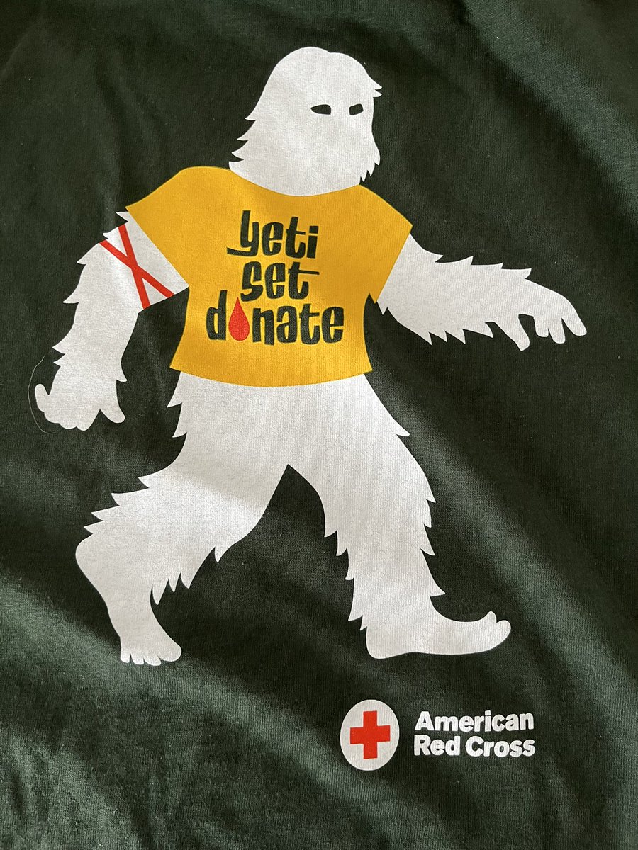 Thank you to <a href="/PennStHershey/">Penn State Health</a> for hosting the <a href="/RedCrossGPA/">American Red Cross of Greater PA</a> blood drive today! 

Not only did I have the chance to donate, but I also got this cool Yeti shirt!!!