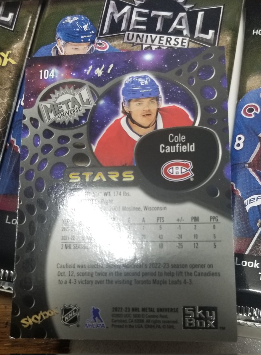 RedNailsII's tweet photo. 1/1 Caufield from @UpperDeckHockey 22/23 Metal . @SHOWYOURHITS @CollectTheGame @CollectTheHobby #Habs #BoxingWeekSale https://t.co/lqSKZLQyba